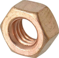 Value Collection - 5/16-18 UNC Silicon Bronze Right Hand Hex Nut - 1/2" Across Flats, 17/64" High, Uncoated - Americas Industrial Supply