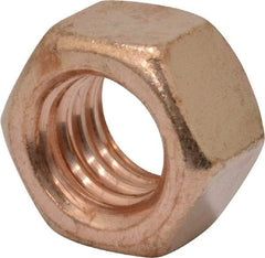 Value Collection - 3/8-16 UNC Silicon Bronze Right Hand Hex Nut - 9/16" Across Flats, 21/64" High, Uncoated - Americas Industrial Supply