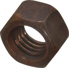 Value Collection - 1/2-13 UNC Silicon Bronze Right Hand Hex Nut - 3/4" Across Flats, 7/16" High, Uncoated - Americas Industrial Supply