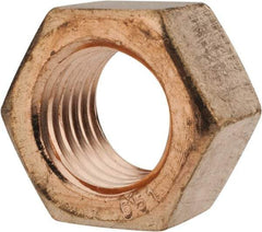 Value Collection - 1-8 UN Silicon Bronze Right Hand Hex Nut - 1-1/2" Across Flats, 55/64" High, Uncoated - Americas Industrial Supply