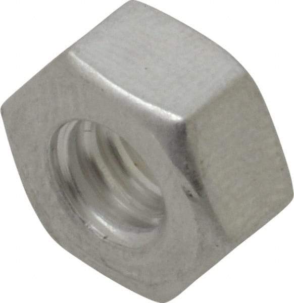 Value Collection - 1/4-20 UN Aluminum Right Hand Hex Nut - 7/16" Across Flats, 7/32" High, Uncoated - Americas Industrial Supply