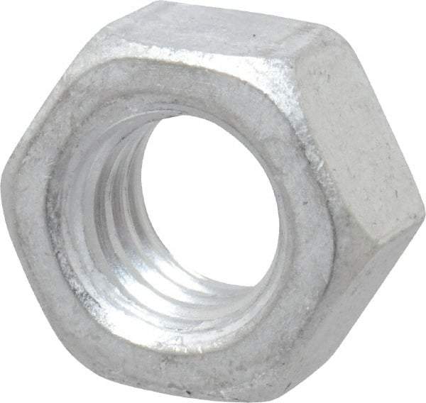 Value Collection - 5/16-18 UN Aluminum Right Hand Hex Nut - 1/2" Across Flats, 17/64" High, Aluminum-Plated Finish - Americas Industrial Supply