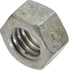 Value Collection - 3/8-16 UNC Steel Right Hand Hex Nut - 9/16" Across Flats, 21/64" High, Hot Dipped Galvanized Finish - Americas Industrial Supply