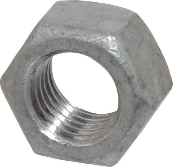 Value Collection - 3/4-10 UNC Steel Right Hand Hex Nut - 1-1/8" Across Flats, 41/64" High, Hot Dipped Galvanized Finish - Americas Industrial Supply