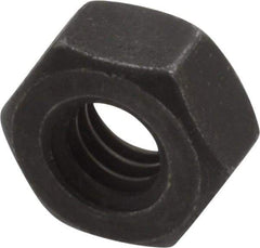 Value Collection - 1/4-20 UNC Steel Right Hand Hex Nut - 7/16" Across Flats, 7/32" High, Black Oxide Finish - Americas Industrial Supply