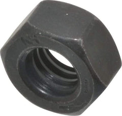 Value Collection - 5/16-18 UNC Steel Right Hand Hex Nut - 1/2" Across Flats, 17/64" High, Black Oxide Finish - Americas Industrial Supply