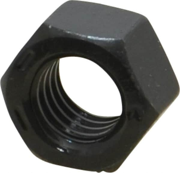 Value Collection - 1/2-13 UNC Steel Right Hand Hex Nut - 3/4" Across Flats, 7/16" High, Black Oxide Finish - Americas Industrial Supply