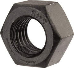 Value Collection - 9/16-12 UNC Steel Right Hand Hex Nut - 7/8" Across Flats, 31/64" High, Black Oxide Finish - Americas Industrial Supply