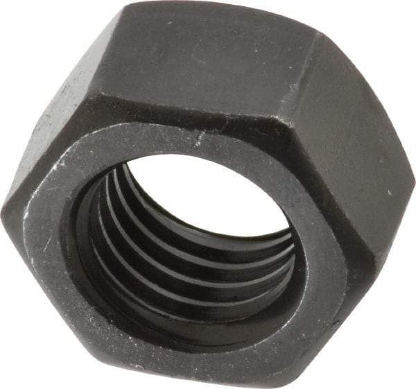 Value Collection - 3/4-10 UNC Steel Right Hand Hex Nut - 1-1/8" Across Flats, 41/64" High, Black Oxide Finish - Americas Industrial Supply