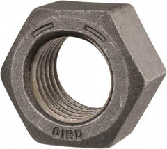 Value Collection - 1-1/8 - 7 UNC Steel Right Hand Hex Nut - 1-11/16" Across Flats, 31/32" High, Black Oxide Finish - Americas Industrial Supply