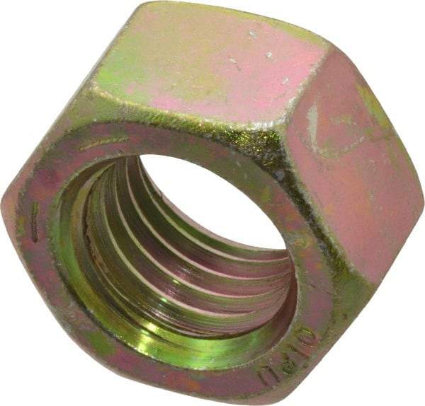 Value Collection - 7/8-9 UNC Steel Right Hand Hex Nut - 1-5/16" Across Flats, 3/4" High, Zinc Yellow Dichromate Finish - Americas Industrial Supply