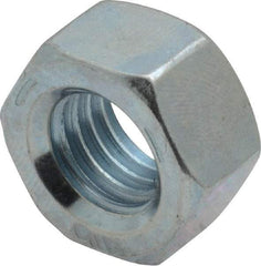 Value Collection - 9/16-12 UNC Steel Right Hand Hex Nut - 7/8" Across Flats, 31/64" High, Zinc-Plated Finish - Americas Industrial Supply