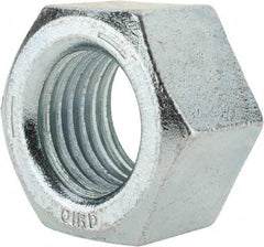 Value Collection - 1-1/2 - 6 UNC Steel Right Hand Hex Nut - 2-1/4" Across Flats, 1-9/32" High, Zinc-Plated Finish - Americas Industrial Supply