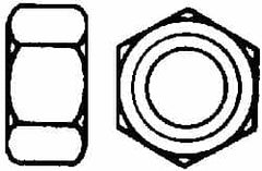 Made in USA - 1-1/2 - 6 UNC Steel Right Hand Hex Nut - 2-1/4" Across Flats, 1-9/32" High, Zinc Yellow Dichromate Cad & Waxed Finish - Americas Industrial Supply