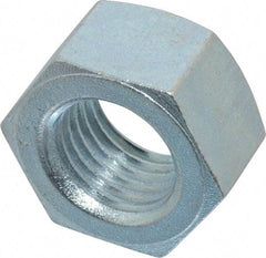 Value Collection - 1-1/4 - 7 UNC Steel Right Hand Hex Nut - 1-7/8" Across Flats, 1-1/16" High, Zinc-Plated Finish - Americas Industrial Supply