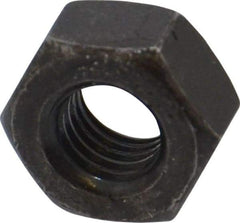 Value Collection - 1/4-28 UNF Steel Right Hand Hex Nut - 7/16" Across Flats, 7/32" High, Black Oxide Finish - Americas Industrial Supply