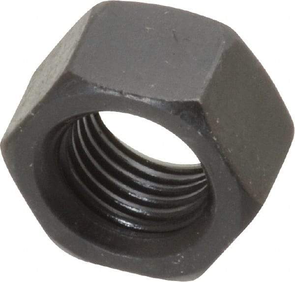 Value Collection - 3/8-24 UNF Steel Right Hand Hex Nut - 9/16" Across Flats, 21/64" High, Black Oxide Finish - Americas Industrial Supply