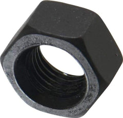 Value Collection - 7/16-20 UNF Steel Right Hand Hex Nut - 11/16" Across Flats, 3/8" High, Black Oxide Finish - Americas Industrial Supply