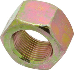 Value Collection - 1-14 UNS Steel Right Hand Hex Nut - 1-1/2" Across Flats, 55/64" High, Zinc Yellow Dichromate Finish - Americas Industrial Supply