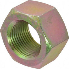 Value Collection - 1-1/8 - 12 UNF Steel Right Hand Hex Nut - 1-11/16" Across Flats, 31/32" High, Zinc Yellow Dichromate Finish - Americas Industrial Supply