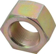 Value Collection - 1-1/2 - 12 UN Steel Right Hand Hex Nut - 2-1/4" Across Flats, 1-9/32" High, Zinc Yellow Dichromate Finish - Americas Industrial Supply