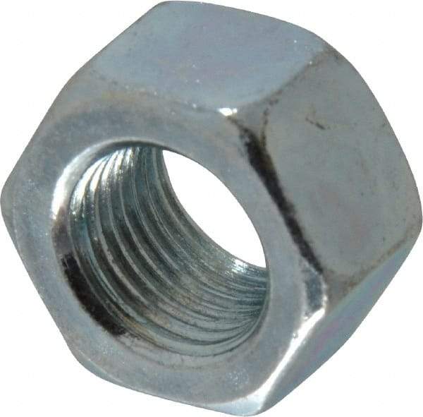 Value Collection - 1/2-20 UN Steel Right Hand Hex Nut - 3/4" Across Flats, 7/16" High, Zinc-Plated Finish - Americas Industrial Supply