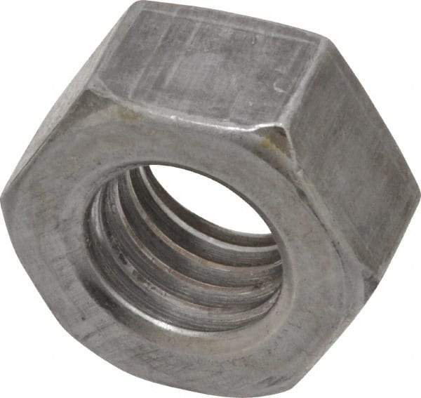 Value Collection - 9/16-12 UN Steel Right Hand Hex Nut - 7/8" Across Flats, 31/64" High, Uncoated - Americas Industrial Supply