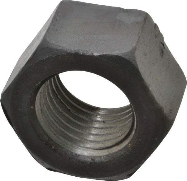 Value Collection - 2 - 4-1/2 UNC Steel Right Hand Hex Nut - 3" Across Flats, 1-23/32" High, Uncoated - Americas Industrial Supply