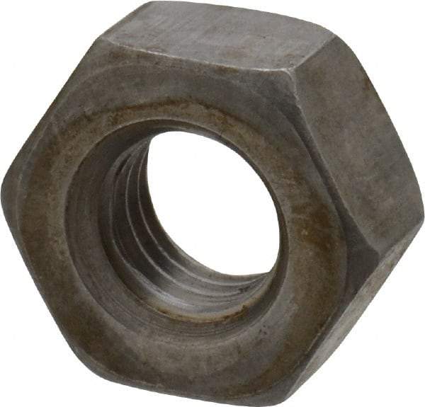 Value Collection - 1/4-28 UNF Steel Right Hand Hex Nut - 7/16" Across Flats, 0.2188" High, Uncoated - Americas Industrial Supply