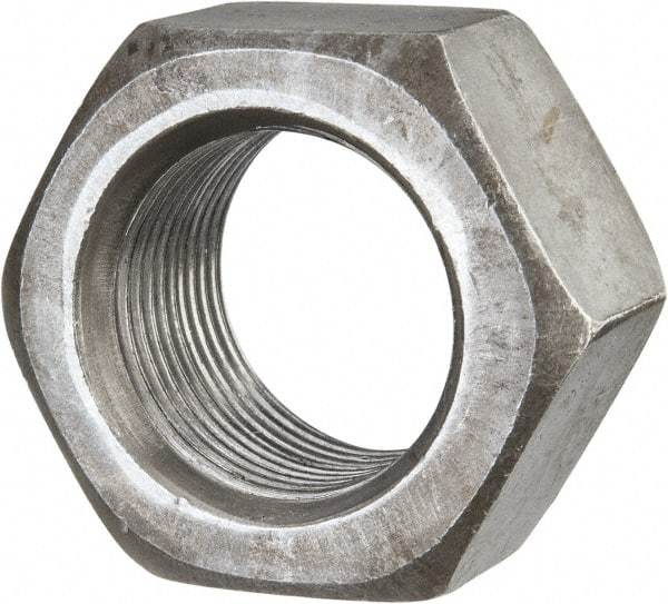 Value Collection - 1-14 UNF Steel Right Hand Hex Nut - 1-1/2" Across Flats, 0.8594" High, Uncoated - Americas Industrial Supply