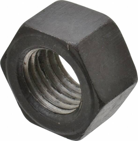 Value Collection - 1-8 UNC Steel Left Hand Hex Nut - 1-1/2" Across Flats, 55/64" High, Uncoated - Americas Industrial Supply