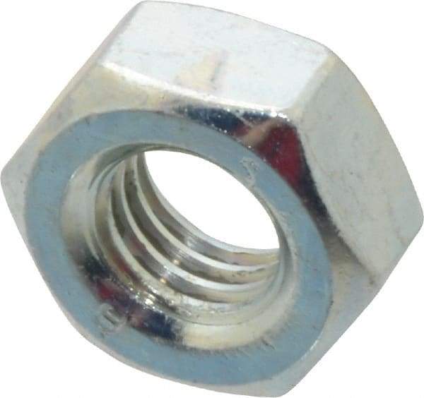 Value Collection - M10x1.50 Metric Coarse Steel Right Hand Hex Nut - 17mm Across Flats, 8mm High, Zinc-Plated Finish - Americas Industrial Supply