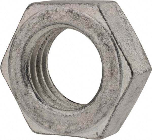 Value Collection - 1-1/8 - 7 UN Steel Right Hand Hex Jam Nut - 2-1/4" Across Flats, 27/32" High, Zinc-Plated Finish - Americas Industrial Supply