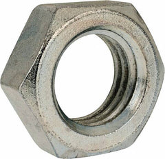 Value Collection - 1-3/8 - 6 UNC Steel Right Hand Hex Jam Nut - 2-1/16" Across Flats, 25/32" High, Zinc Clear Finish - Americas Industrial Supply