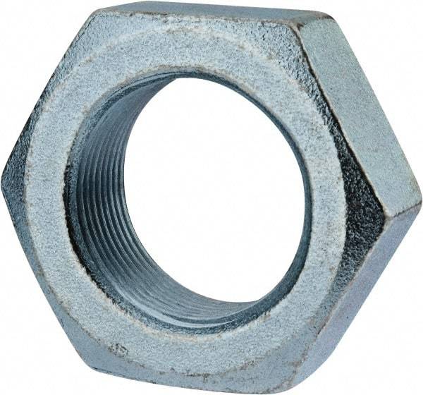 Value Collection - 1-1/2 - 12 UN Steel Right Hand Hex Jam Nut - 2-1/4" Across Flats, 27/32" High, Zinc-Plated Finish - Americas Industrial Supply