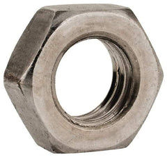 Value Collection - 3/8-16 UNC Steel Left Hand Hex Jam Nut - 9/16" Across Flats, 7/32" High, Uncoated - Americas Industrial Supply