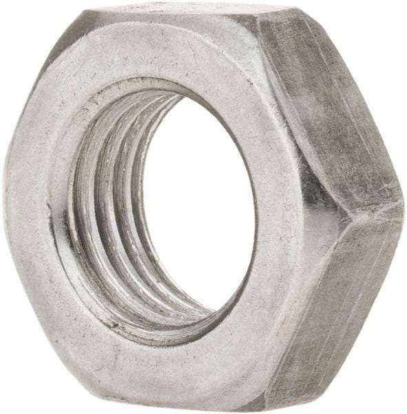 Value Collection - 7/16-20 UNF Steel Left Hand Hex Jam Nut - 11/16" Across Flats, 1/4" High, Uncoated - Americas Industrial Supply