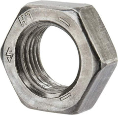 Value Collection - 1/2-20 UNF Steel Left Hand Hex Jam Nut - 3/4" Across Flats, 5/16" High, Uncoated - Americas Industrial Supply