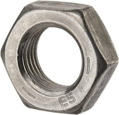 Value Collection - 9/16-18 UNF Steel Left Hand Hex Jam Nut - 7/8" Across Flats, 5/16" High, Uncoated - Americas Industrial Supply