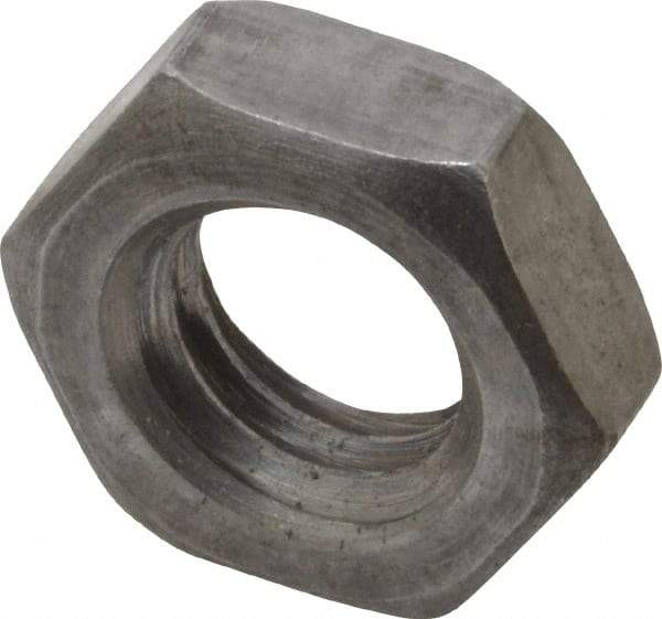 Value Collection - 7/16-14 UNC Steel Right Hand Hex Jam Nut - 11/16" Across Flats, 1/4" High, Uncoated - Americas Industrial Supply