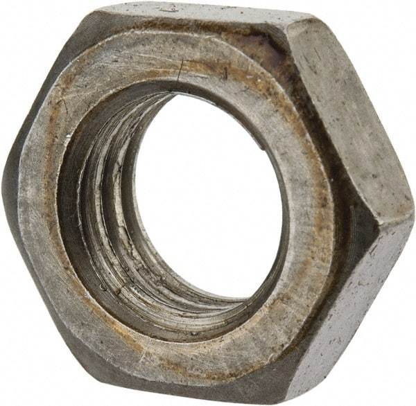 Value Collection - 9/16-12 UNC Steel Right Hand Hex Jam Nut - 7/8" Across Flats, 5/16" High, Uncoated - Americas Industrial Supply