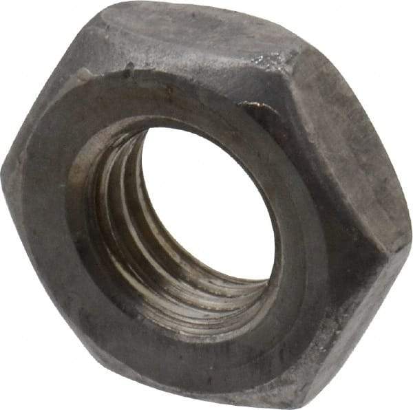 Value Collection - 1/4-28 UNF Steel Right Hand Hex Jam Nut - 7/16" Across Flats, 0.1563" High, Uncoated - Americas Industrial Supply