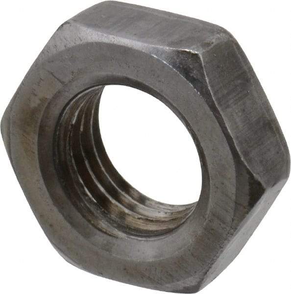 Value Collection - 7/16-20 UNF Steel Right Hand Hex Jam Nut - 11/16" Across Flats, 3/4" High, Uncoated - Americas Industrial Supply