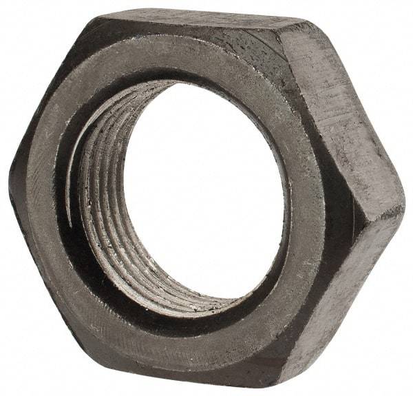 Value Collection - 1-1/8 - 12 UN Steel Right Hand Hex Jam Nut - 2-1/4" Across Flats, 27/32" High, Uncoated - Americas Industrial Supply