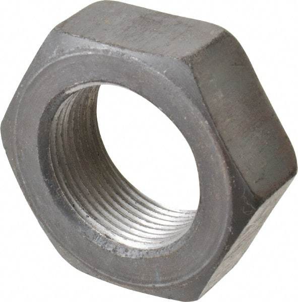 Value Collection - 1-1/2 - 12 UNF Steel Right Hand Hex Jam Nut - 2-1/4" Across Flats, 27/32" High, Uncoated - Americas Industrial Supply