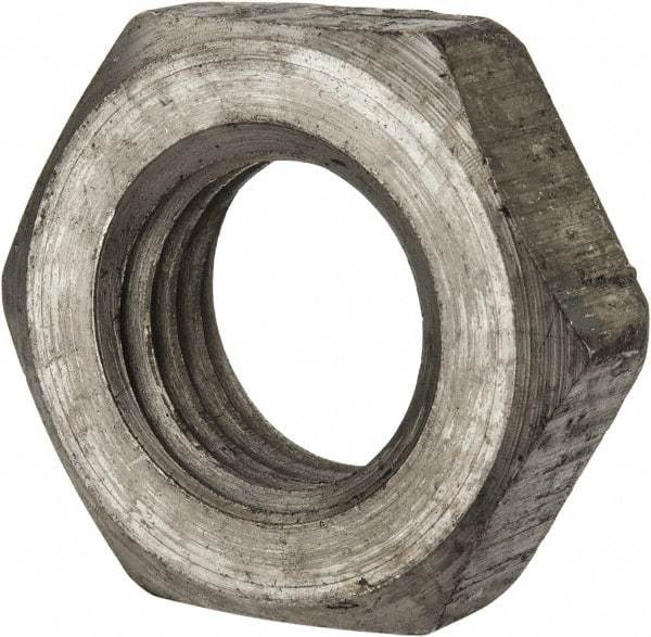 Value Collection - 1-1/8 - 7 UNC Steel Right Hand Heavy Hex Jam Nut - 1-13/16" Across Flats, 39/64" High, Uncoated, 2B Class of Fit - Americas Industrial Supply