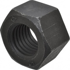 Value Collection - 1-8 UNC Steel Right Hand Heavy Hex Nut - 1-5/8" Across Flats, 63/64" High, Uncoated, 2B Class of Fit - Americas Industrial Supply