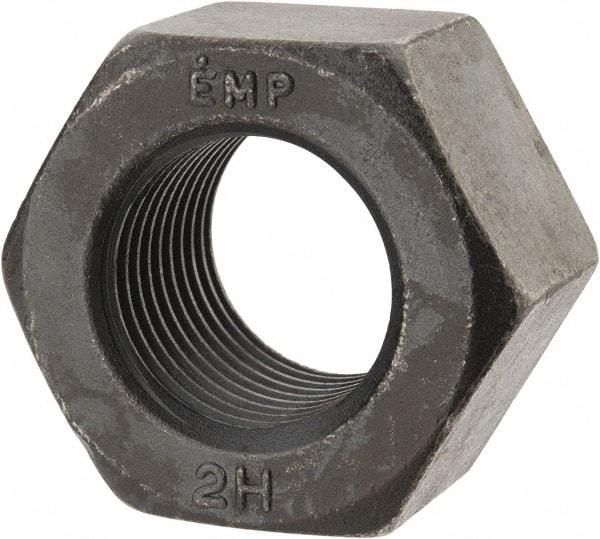 Value Collection - 1-3/8 - 8 UN Steel Right Hand Heavy Hex Nut - 2-3/16" Across Flats, 1-11/32" High, Uncoated, 2B Class of Fit - Americas Industrial Supply