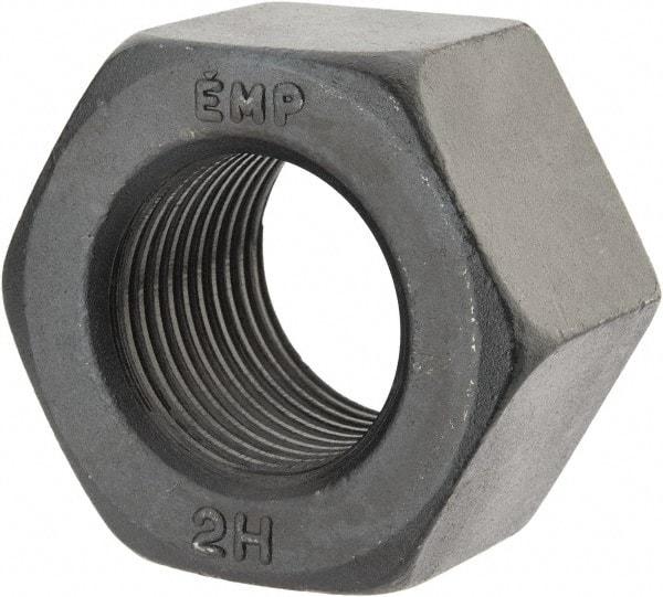 Value Collection - 1-1/2 - 8 UN Steel Right Hand Heavy Hex Nut - 2-3/8" Across Flats, 1-15/32" High, Uncoated, 2B Class of Fit - Americas Industrial Supply