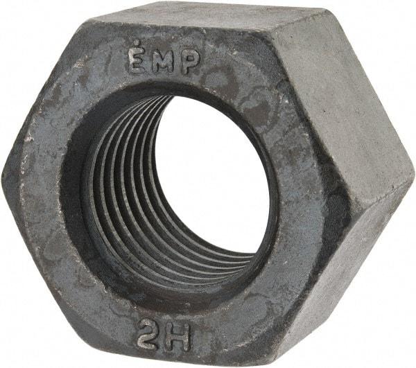 Value Collection - 1-3/4 - 5 UNC Steel Right Hand Heavy Hex Nut - 2-3/4" Across Flats, 1-23/32" High, Uncoated, 2B Class of Fit - Americas Industrial Supply